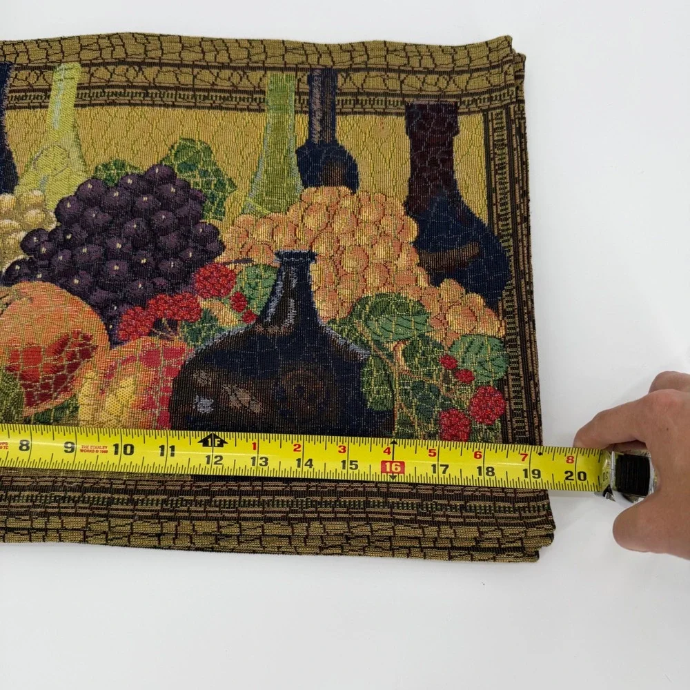 Vintage Tapestry Placemats Set Wine Grape Fruit Tuscan Italian Country Woven 6
